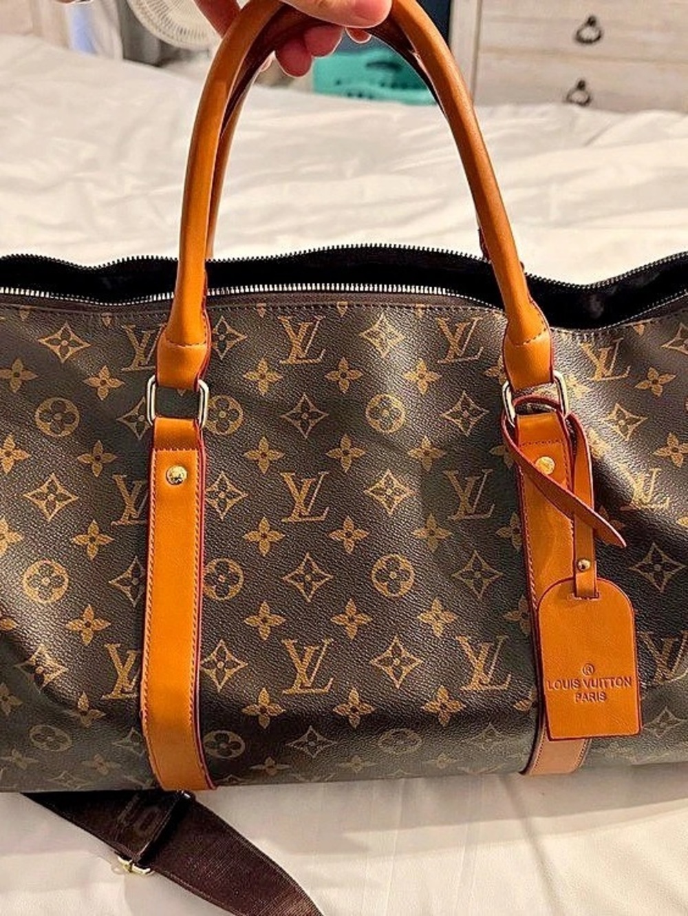 Travel Bag in Brown & Tan